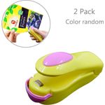 LiXiongBao Mini-Vakuumierer, tragbar, tragbar, Mini-Versiegelungsgerät, Handdruck-Wärme-Versiegelungsgerät, Mini-Versiegelungsgerät, für Kunststoffbeutel, Lebensmittel-Aufbewahrung, zufällige Farbe)