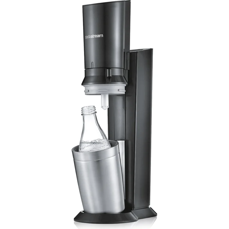 SodaStream Crystal 2.0 titan Wassersprudler mit 1 Glaskaraffe (Füllmenge: 0,6 Liter) und 1 Kohlensäure-Zylinder (Standard-Zylinder) – Bild 3