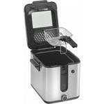 WMF 3200001143 Fritteuse, 1000W, Drehregler, schwarz, Edelstahl, 1 L Volumen, mit wenig Öl