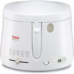Tefal FF1001 Maxi Fry Fritteuse, 1.900 Watt, Kapazität 1,2 kg, Fritteuse mit Öl, wärmeisoliert, regelbare Temperatur, automatische Deckelöffnung, knusprige Pommes, leichte Reinigung weiß