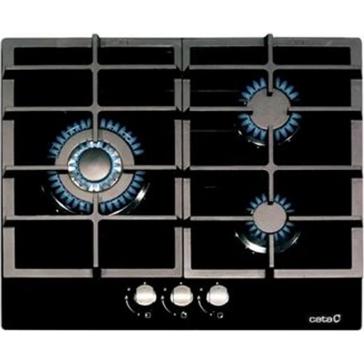 CATA LCIB 6021 BK Kochfeld (Gasherd, Glas, Schwarz, Gusseisen, 1000 W)