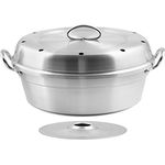 Home Gas-Backofentopf für Süßspeisen, aus Aluminium mit Deckel, 28 cm, Silberfarben