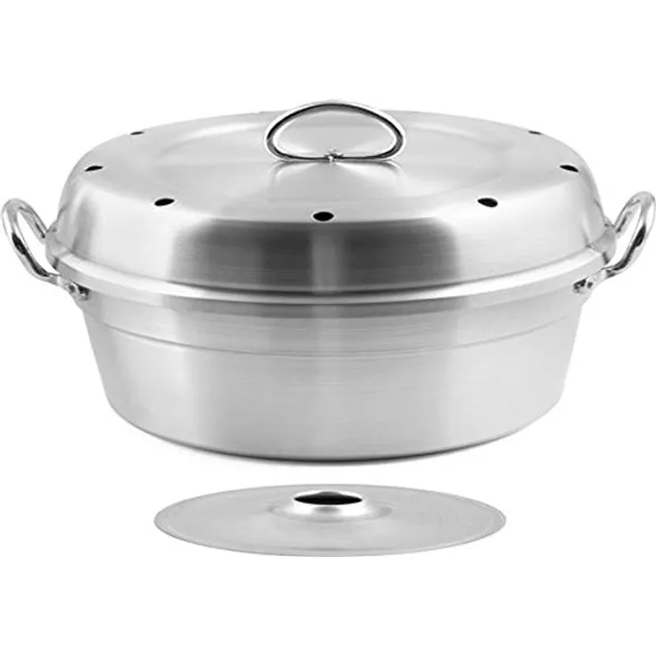 Home Gas-Backofentopf für Süßspeisen, aus Aluminium mit Deckel, 28 cm, Silberfarben