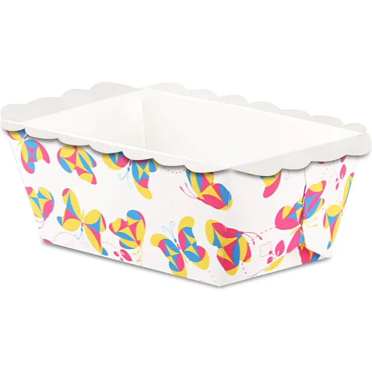 Dr. Oetker Papier-Backformen Mini ''Schmetterlinge'', rechteckige Einweg-Backformen für kleine Kuchen (Farbe: Bunt), Menge: 10 Stück