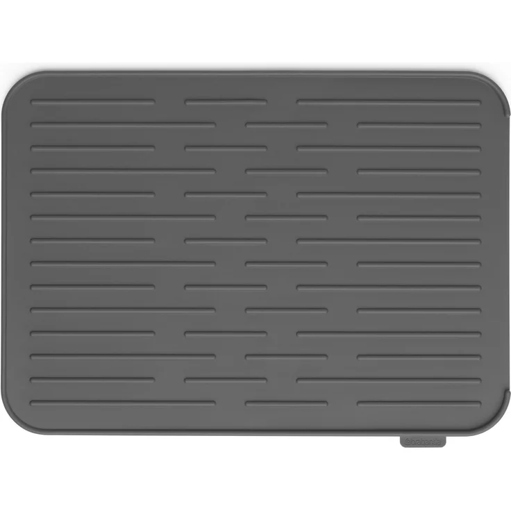 Brabantia Silikon Abtropfmatte, Stahl, dunkelgrau, 43,8 x 32,5 x 0,9 cm