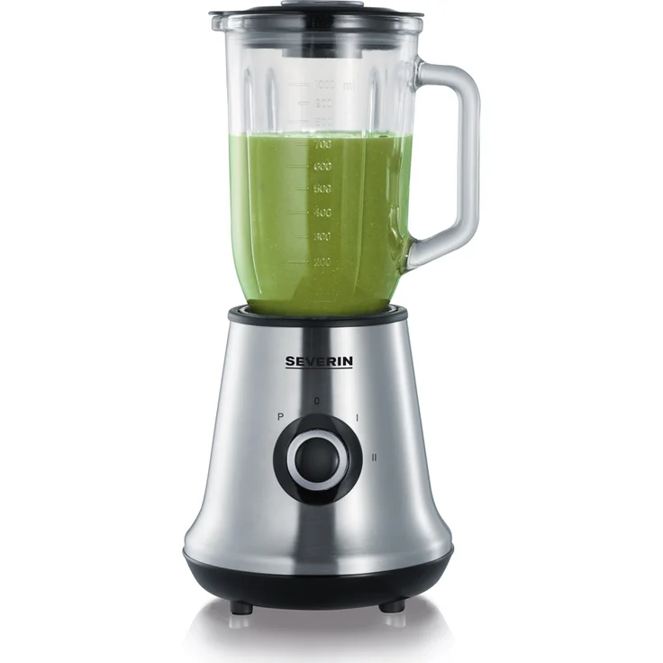 SEVERIN Standmixer mit Glas-Mixbehälter, 1 L, ca. 500 W, SM 3734, Edelstahl-Schwarz – Bild 1