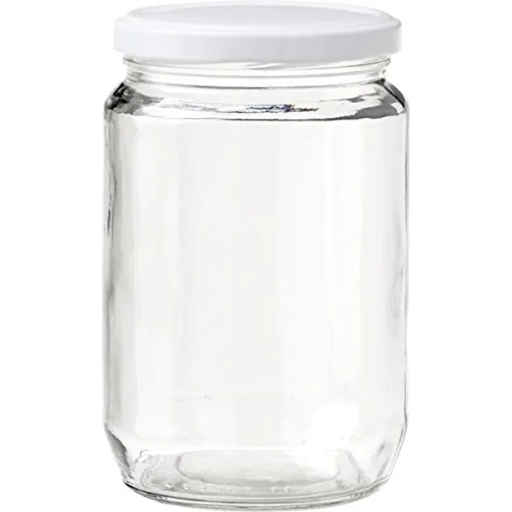 Einmachgläser mit Twist-Off Verschluss - Füllmenge: 720 ml - weißer Deckel mit TO: 82 mm - 6 Stück