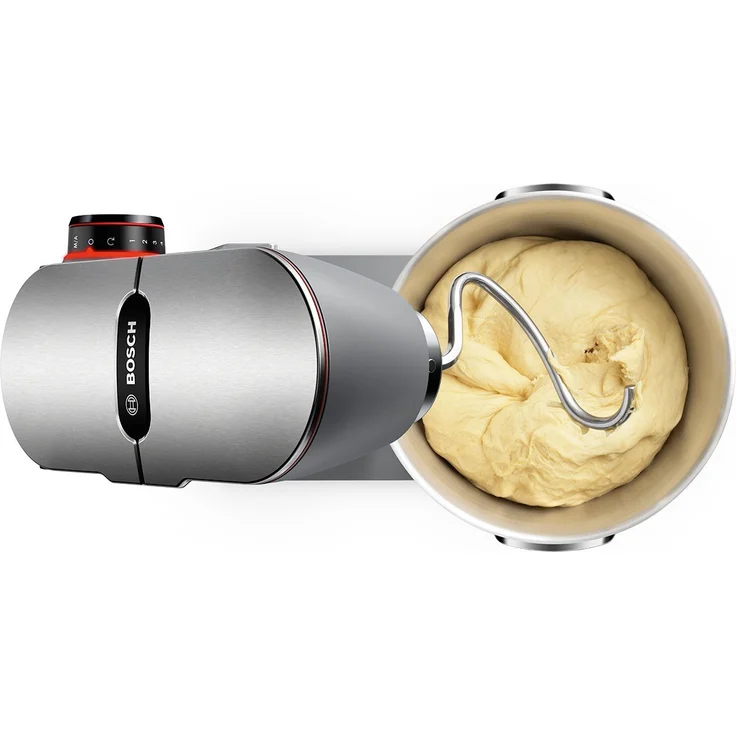 Bosch MUM9DT5S41 OptiMUM Küchenmaschine, 1500W, 7 Geschwindigkeiten, Durchlaufschnitzler, Standmixer-Aufsatz, 5,5 L Edelstahlschüssel, silber, Serie: MUM9 – Bild 5
