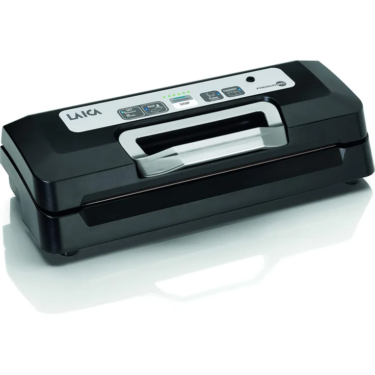LAICA VT3119 Vakuumiergerät für Lebensmittel, automatisch, 12 l-min, Doppeldichtung, 1 Rolle Vakuumbeutel im Lieferumfang enthalten, Verwendung mit Behälter.