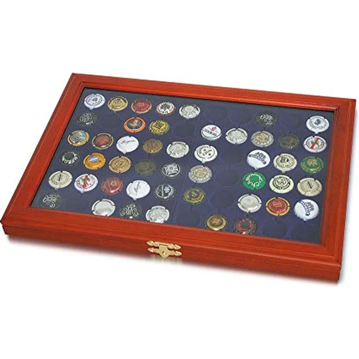 SAFE 5865 Edle Holz-Vitrine für 60 Champagner-Deckel