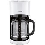 grossag Filter-Kaffeemaschine mit Glaskanne KA 70.10, 1,4 Liter für 10 Tassen Kaffee, 900 Watt und 240 Volt, Schwarz ? Weiß