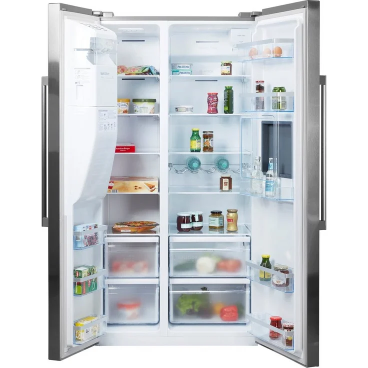 Bosch KAG93AIEP Side-by-Side-Kühlschrank, freistehend, edelstahl mit Antifingerprint, NoFrost, Schnellkühlen und -gefrieren, Wasser- und Eiswürfelspender, Festwasseranschluss, Breite 90.8 cm – Bild 2