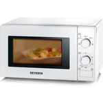 Severin MW 7890 Mikrowelle, Standgerät, inkl. Drehteller 24,5 cm, Mit Timerfunktion, 700 Watt, weiß-chrom