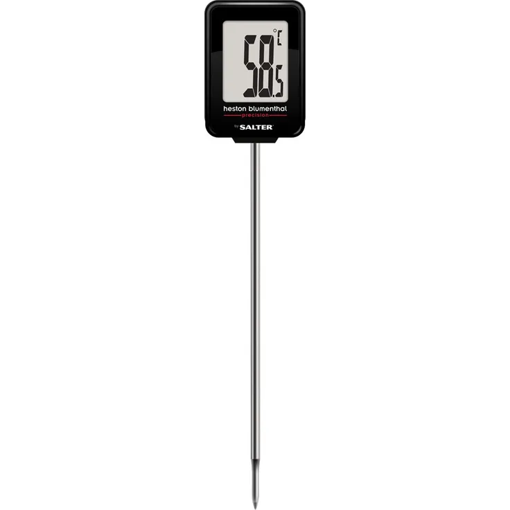 Heston Blumenthal digitales Fleischthermometer von SALTER, Schnelles Ablesen des Messtabes, Kochen, Backen, BBQ, Mit 0,1° Genauigkeit, Inkl. Batterie, Gehäuse, Clip und Infokarte