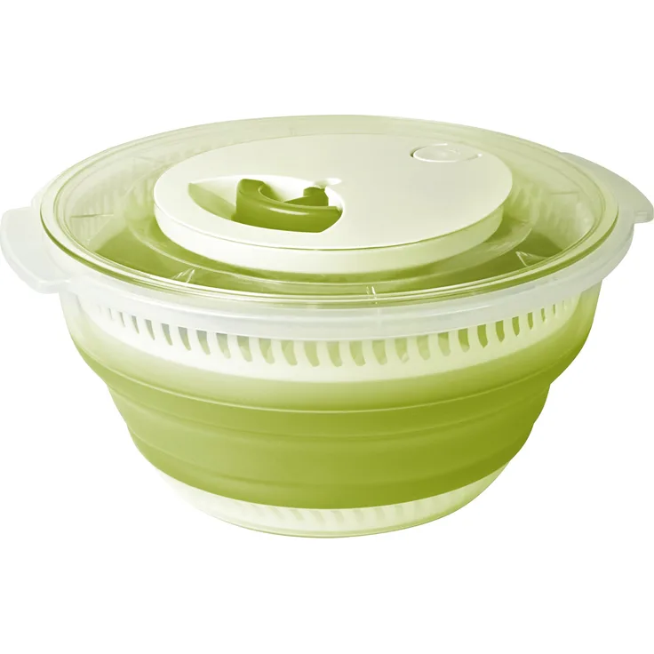Emsa Basic Faltbare Salatschleuder, kunstoff, transparent-grün, 4 Liter