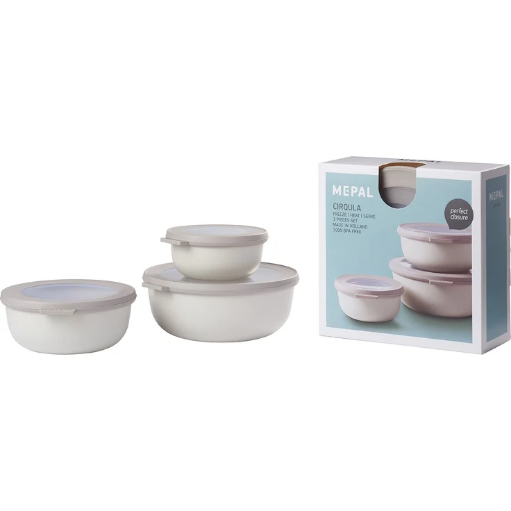 Mepal 350+750+1250 White cirqula Set 3 dlg, Plastik, Nordic Weiß, 19.2 x 8 cm – Bild 1