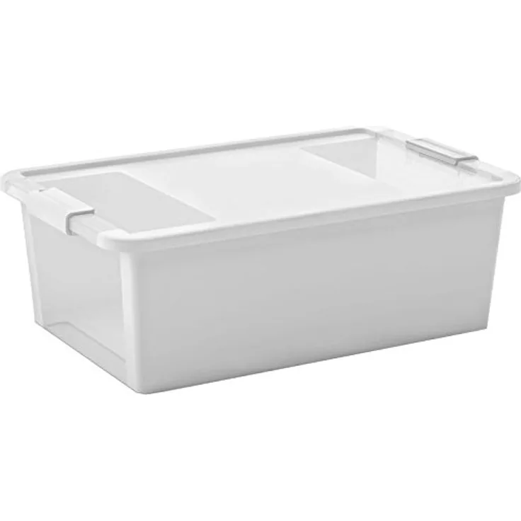 Kiss Kis Aufbewahrungsbox Bi Box 26 Liter in weiß, Plastik, Blanc-Transparent, 55x35x19 cm