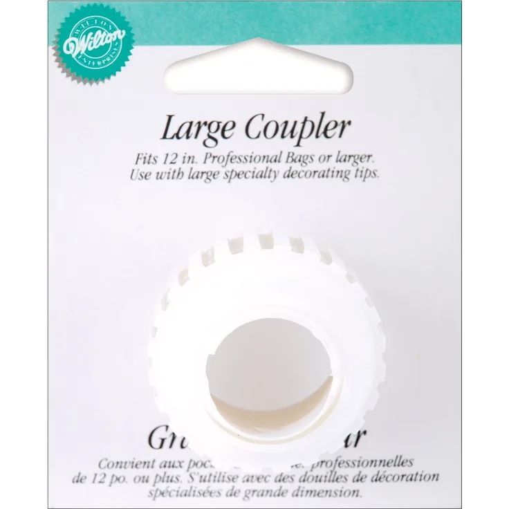 Wilton 418-1006 Adapter groß-Kupplung carded, Kunststoff, Weiß, 9.39 x 7.56 x 6.35 cm