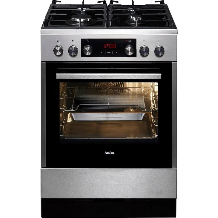 Amica SHEG914121E, Herd, A, Betriebsart Ofen elektrisch, Betriebsart Kochfeld elektrisch & Gas, Anzahl Kochfelder 4, Volumen 65 l, Breite 62,5 cm