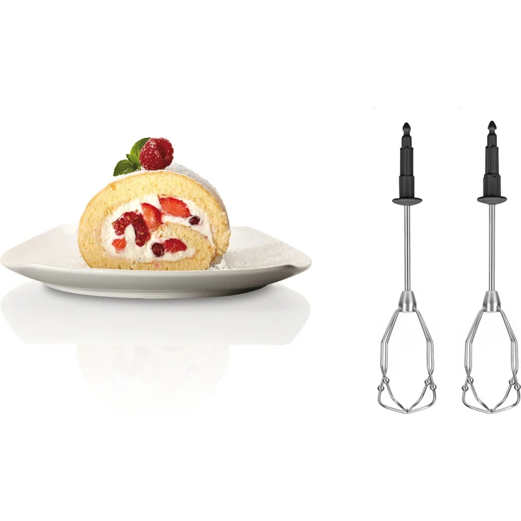 Bosch MFQ4835DE Styline, Premium-Handrührer, sehr leise, 2 Paar Rührbesen, Knethaken, Anschluss für Mixfuß, 575 W, Edelstahl, weiß – Bild 9