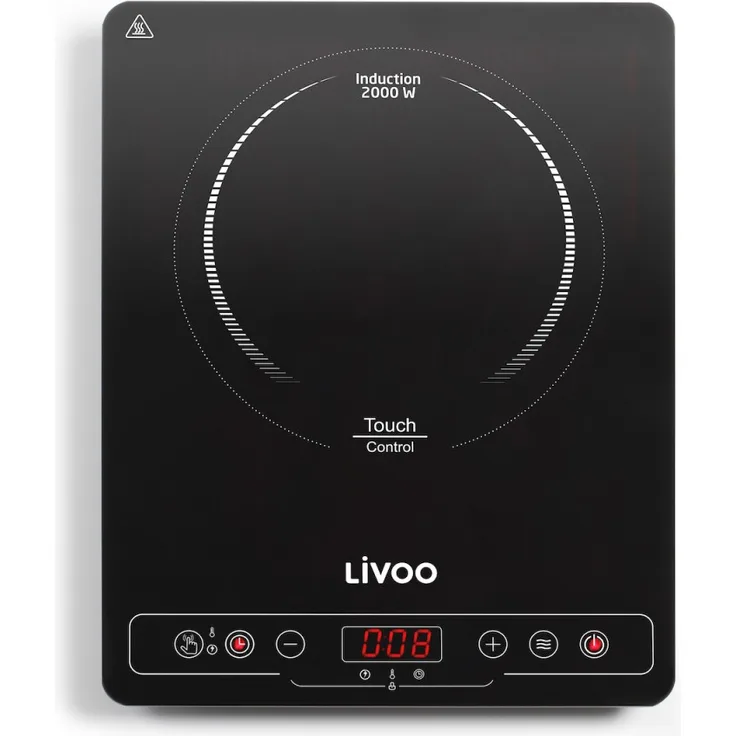 LIVOO Induktionskochplatte Einzelkochplatte schlankes Design DOC235