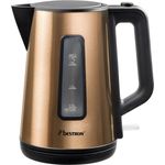 Bestron Kabelloser Wasserkocher mit Kochstopp-Automatik, 1,7 Liter, 2.200 W, Edelstahl in Kupfer-Optik