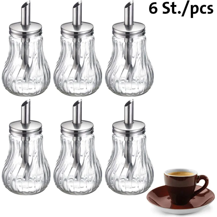 Westmark Zuckerdosierer, 6 Stück, Fassungsvermögen: je 250 ml, Glas,Rostfreier Edelstahl, Berlin, 653422E2