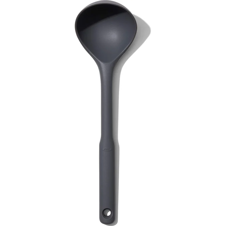 OXO Good Grips Silicone Everyday Ladle Schöpflöffel aus Silikon für den täglichen Gebrauch, 719812689807, Peppercorn, us:one size