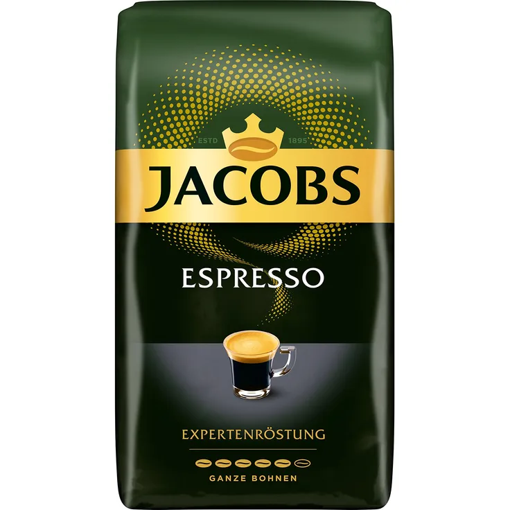 Jacobs Kaffeebohnen Expertenröstung Espresso Bohnen, 1 kg Bohnenkaffee