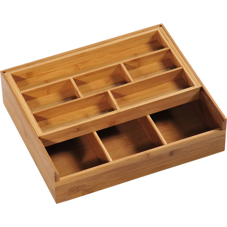 Kesper Aufbewahrungsbox mit 9 Fächern , 37 x 31,5 x 9,5 cm, 2-stöckig, obere Box verschieb- & herausnehmbar