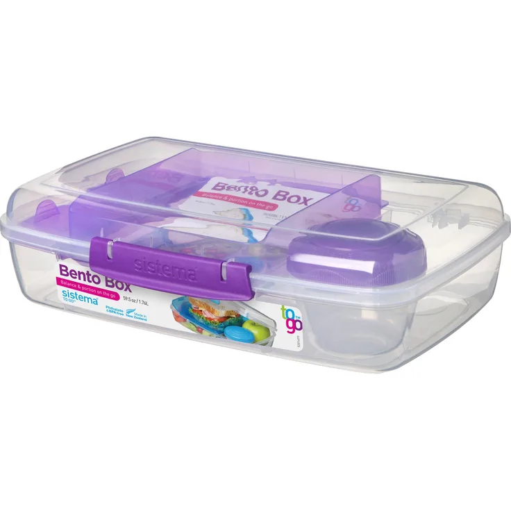 Sistema Bento Box To Go mit Fruit-Joghurt Topf, mehrfarbig, Riegel Liter ( Farblich sortiert )