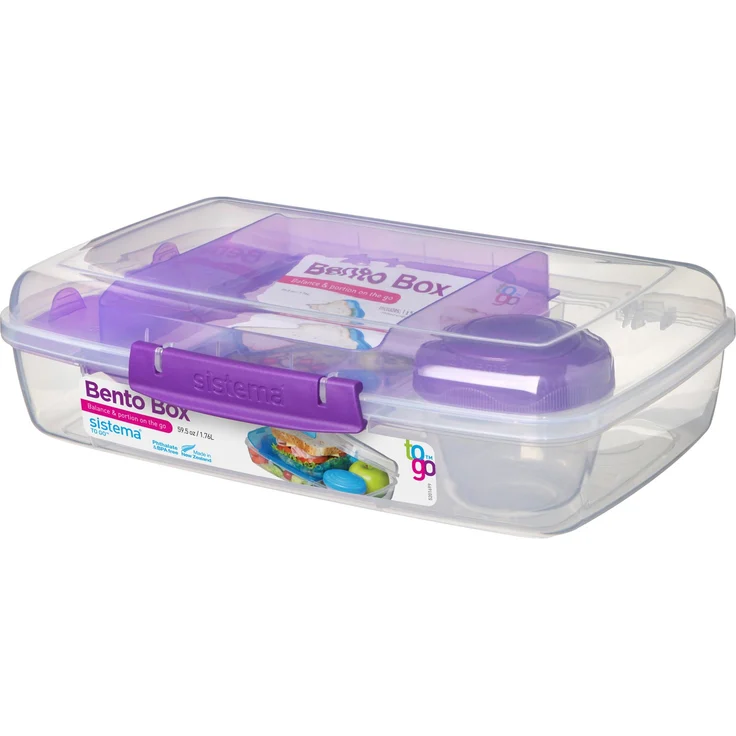 Sistema Bento Box To Go mit Fruit-Joghurt Topf, mehrfarbig, Riegel Liter ( Farblich sortiert ) – Bild 1