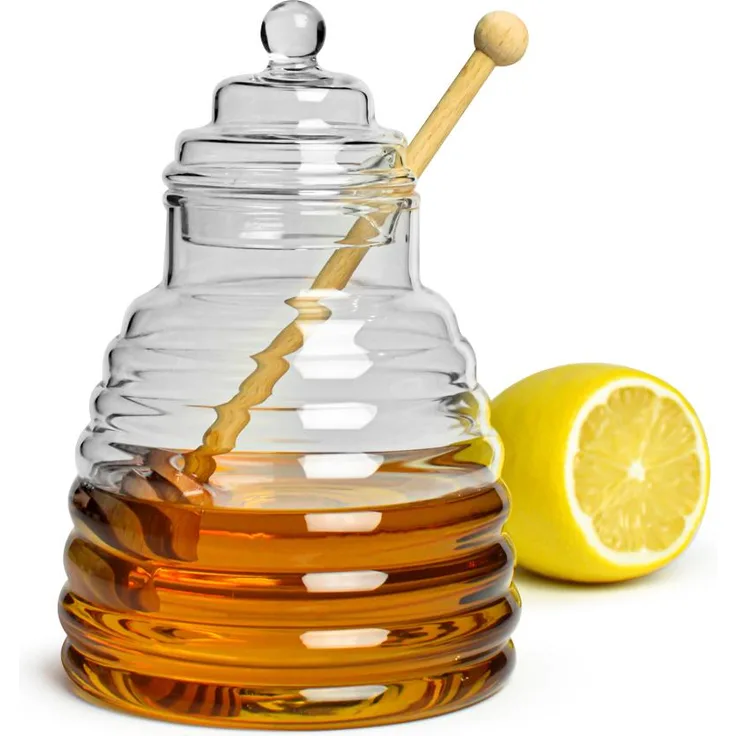 3-tlg. Honigtopf Honigdose Honigspender Honigglas Marmeladendose Vorratsdose Borosilikatglas