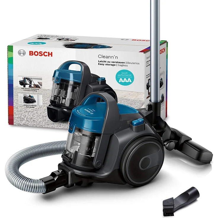 Bosch BGC05A220A Clean´n Serie 2 Bodenstaubsauger ohne Beutel, 700 Watt, Zyklon-Technologie, einfaches Entleeren, grau-schwarz-blau – Bild 2