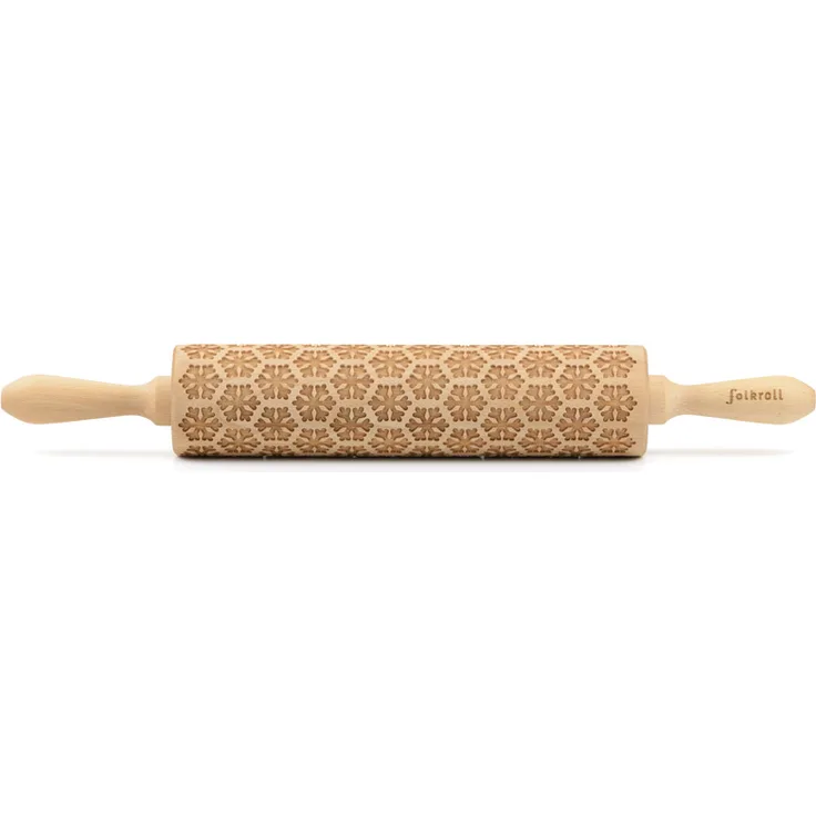 Folkroll 3D-Motiv-Teigrolle 43 cm Schneeflocken