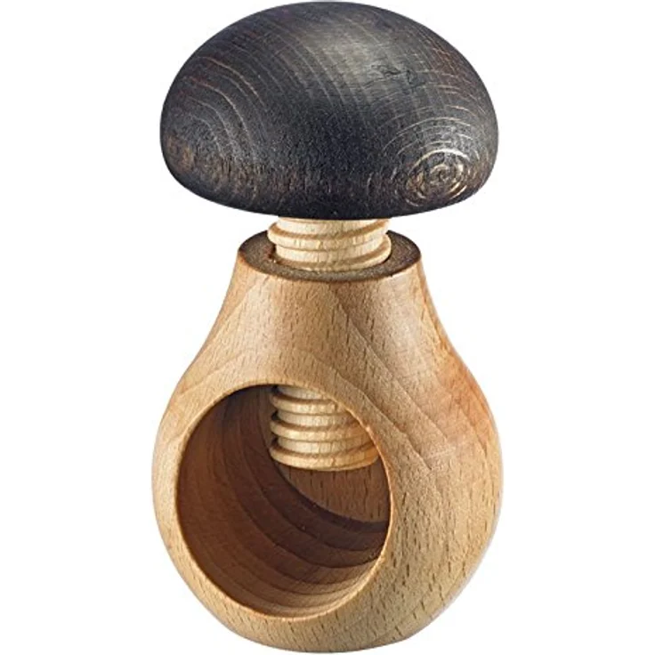 Westmark Nussknacker mit Schraubzwinge, Pilzform, Buchenholz, Länge: 9,5 cm, Holzi, Braun, 16772270 – Bild 1