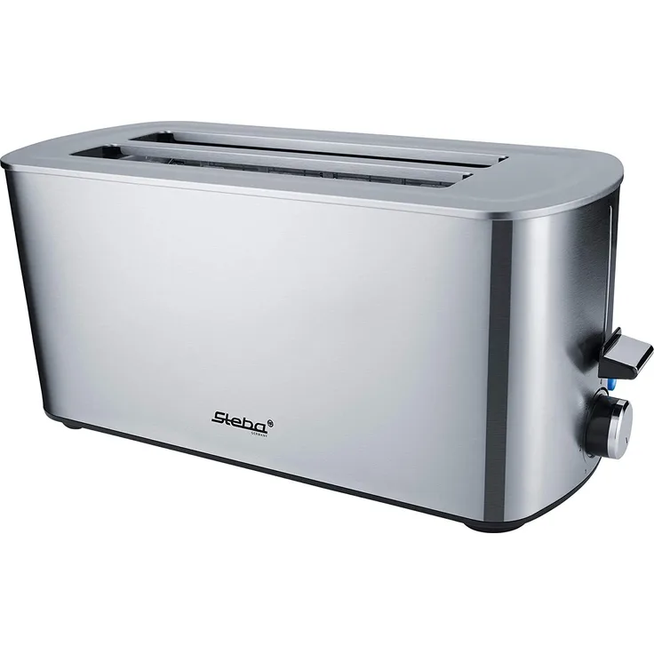Steba Automatik Langschlitztoaster TO 21 Inox | für 4 Scheiben Toast | Anti-Fingerprint Gehäuse | 7 Bräunungsstufen einstellbar | 4 Funktionen: Toasten, Auftauen, Aufwärmen, Stoppen
