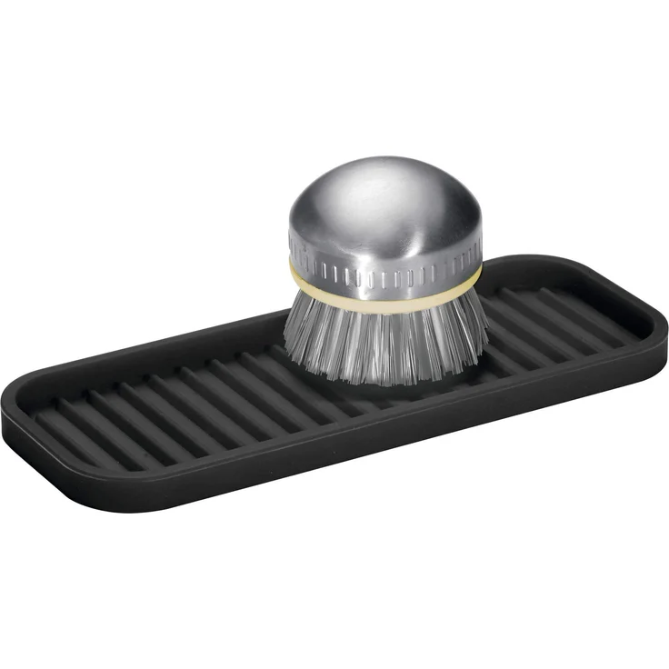 InterDesign Lineo Trennwand für Spülbecken, Silikon Waschbecken-Ablage 9 x 3.5 x .5 schwarz – Bild 1