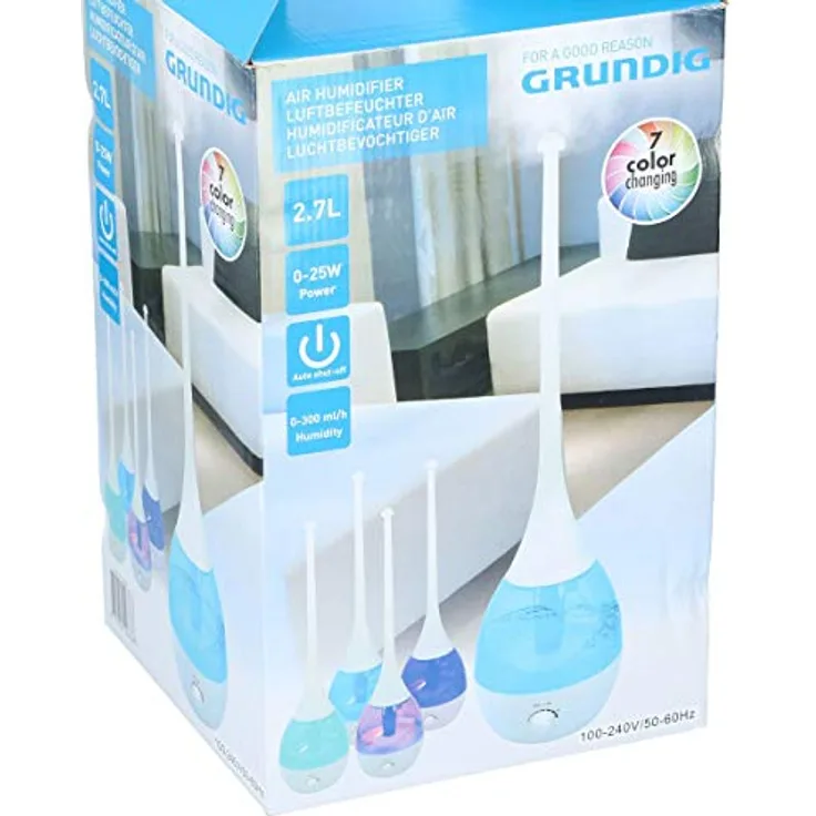 Luftbefeuchter LED farbwechsel Diffuser 230V 0-25W 2,7L Diffusor Vernebler