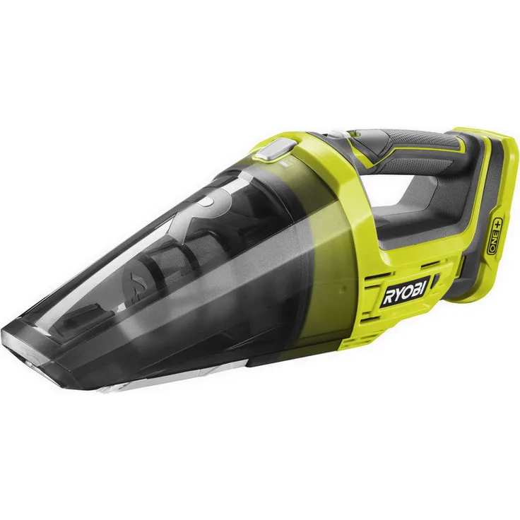 Ryobi R18HV-0 Akku-Handsauger 18V, Trockensauger mit arretierbarem Schalter für Dauerbetrieb, Schneller Filterwechsel, inkl. Fugendüse mit Bürstenaufsatz, GripZone, ohne Akku & Ladegerät