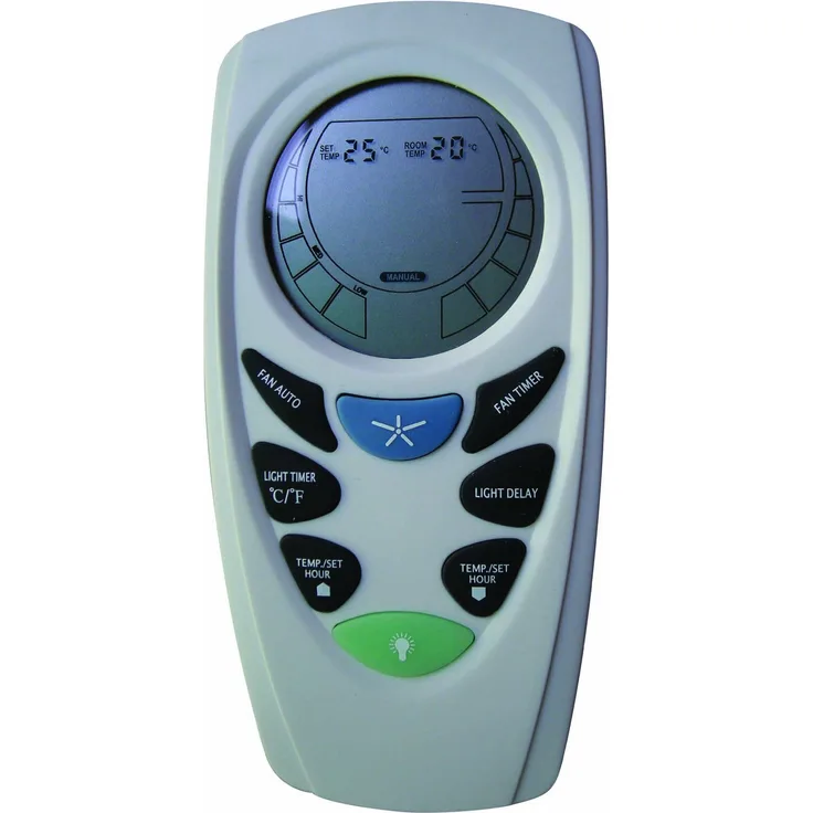 LUCCI AIR LCD Remote Control Fernbedienung für Deckenventilator, Kunststoff, Hellgrau