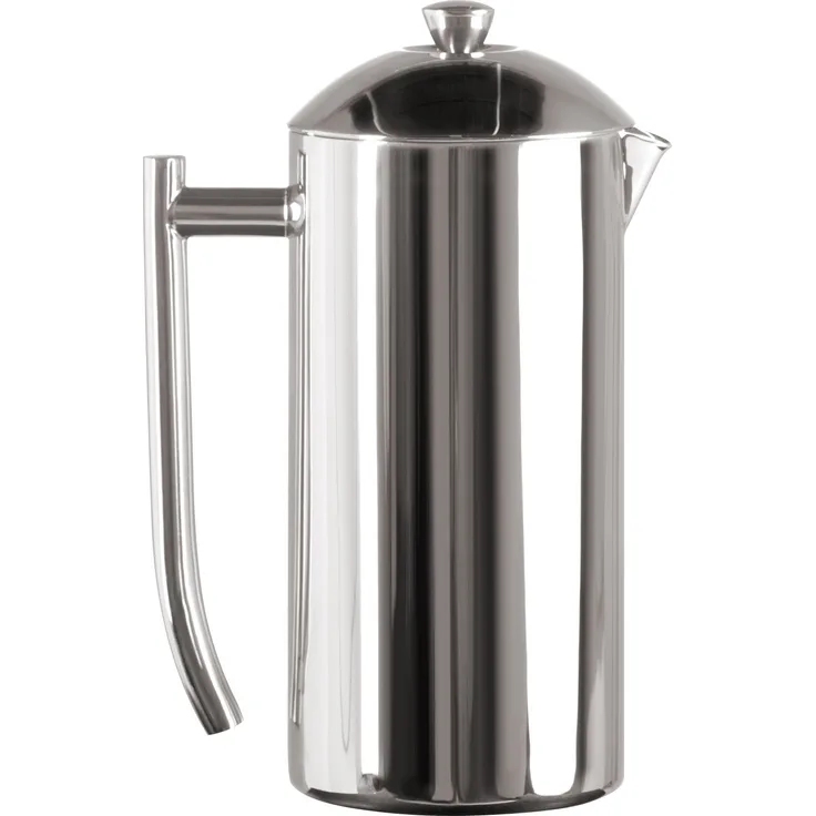 Frieling 0104 French Press doppelwandig Edelstahl poliert 36 fl.oz. ca. 1065 ml mit patentiertem Doppelsieb