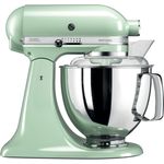 KitchenAid Artisan KSM175PSEPT Küchenmaschine mit Direktantrieb, 300W, 4,8 L Edelstahlschüssel, inkl. 3 L polierte Schüssel, Spritzschutz, 10 Geschwindigkeiten, pistazie, Serie: 5KSM175PS