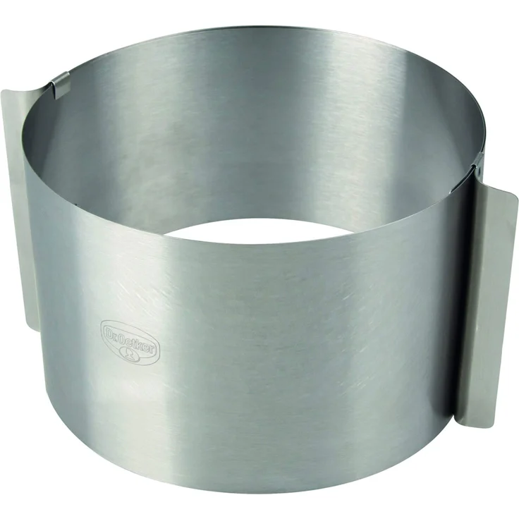 Dr. Oetker Tortenring 16-30cm, Backzubehör zum Schichten oder Füllen von Torten, Backhelfer aus Edelstahl (Farbe: Silber) Menge: 1 Stück