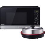 Panasonic NN-GD38HSGTG Mikrowelle mit Grill, Standgerät, 1000 Watt, Dampfgarer, Steamer, Kombi-Mikrowelle, Pizza-Pfanne, 23 Liter Garraum, edelstahl-schwarz