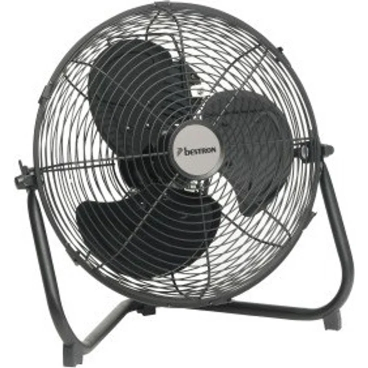 Bestron Bodenventilator im Retro-Stil, Vertikal verstellbar, Höhe: 39 cm, Ø 35 cm, 55 W, Schwarz – Bild 1