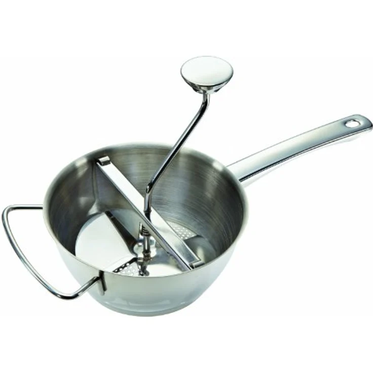 Leifheit Passiermühle Ø 20 cm ProLine-Serie inkl. 3 Einsätzen, aus hochwertigem Edelstahl zum Passieren von Obst, Gemüse, Babynahrung, Suppen, spülmaschinengeeignet, Passiersieb, Kartoffelpresse – Bild 1