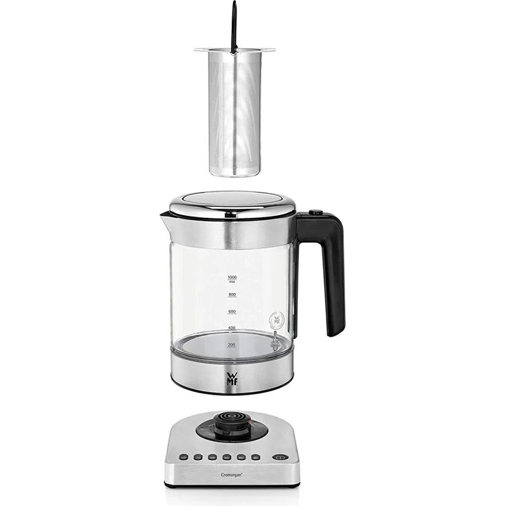 WMF Küchenminis 2 in 1 Vario Wasserkocher, mit Temperatureinstellung, 1,0l, 1900 W, Teekocher Glas mit Teebeutelhalter und Sieb – Bild 4