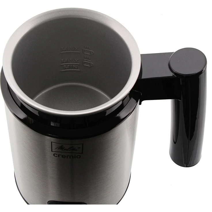 Melitta CREMIO 1014-03 Milchschäumer, 450W, 150ml Milchschaum, für kalte und warme Milch, antihaftbeschichteter Behälter, perfekter, feinporiger Milchschaum, silber – Bild 6