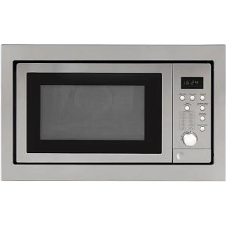 Exquisit EMW 2539 HI Mikrowelle mit Grill und Heißluft, Einbaugerät, 25 Liter Garraum, 900 Watt, Auftauen, Edelstahl